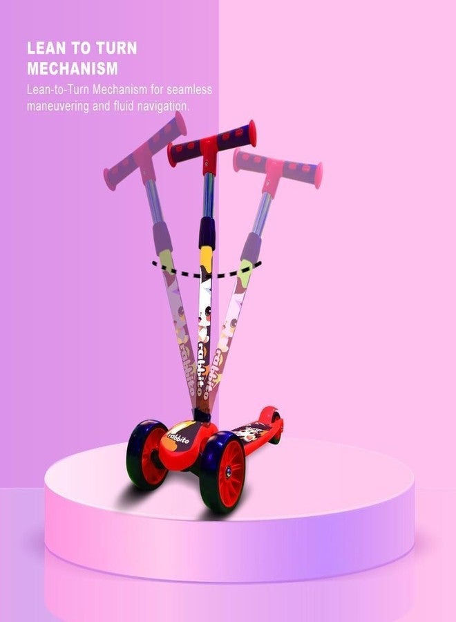 Lacossi Scooter for Kids - Kids Scooter, Skate Scooter, Runner Scooter, Kick Scooter for Kids, Boys, Girls Adjustable Height, Foldable & Weight Capacity 70 kgs with for Indoor and Outdoor (Red) - Image 4